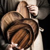 Irregular Oval Solid Wood 5pcs Plate Set