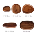 Irregular Oval Solid Wood 5pcs Plate Set